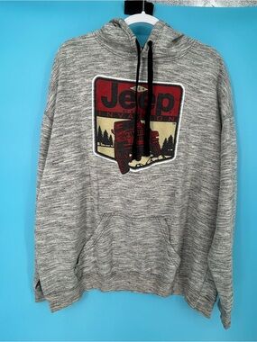 Jeep Gray Hoodie with Red and Black Logo‎ Patch